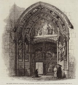 De Spaanse Revolutie, Ingang, van het Klooster, naar de Kathedraal van Burgos, waar de Gouverneur werd vermoord door Samuel Read